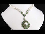 Chanel Pearl Paraiba Tourmaline Diamond 18k White Gold Pendant Necklace