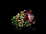 Dior Diorella 45ct Rubellite Diamond 18k Yellow Gold Cocktail Ring