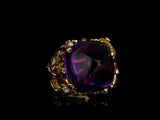 Dior Diorella Amethyst 18k Yellow Gold Diamond Cocktail Ring Sz 6 1/4