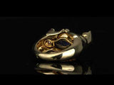 Cartier Double Panthere Sapphire 18k Yellow Gold Cocktail Ring Sz 6 1/4