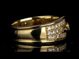 Dior 18k Yellow Gold Diamond Vintage Band Ring Sz 5 1/2