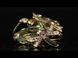 Dior Dragonfly Green Beryl Diamond Sapphire Yellow Gold Earrings
