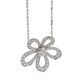 Product title: Van Cleef & Arpels Flowerlace Diamond Pendant Necklace in 18k White Gold, VCARP05200 0004078