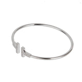 Tiffany & Co. T Diamond Wire Bracelet 18k White Gold Medium 0004196