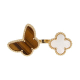 Van Cleef Arpels 18k Yellow Gold Lucky Alhambra Between the Finger Ring 0003979