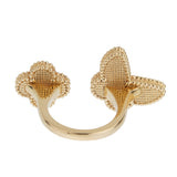 Van Cleef Arpels 18k Yellow Gold Lucky Alhambra Between the Finger Ring 0003979