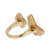 Van Cleef Arpels 18k Yellow Gold Lucky Alhambra Between the Finger Ring 0003979