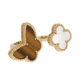 Van Cleef Arpels 18k Yellow Gold Lucky Alhambra Between the Finger Ring 0003979