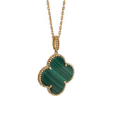 Van Cleef & Arpels Magic Alhambra Long Necklace, Malachite in 18k Yellow Gold 0004052