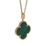 Van Cleef & Arpels Magic Alhambra Malachite 18k Yellow Gold Necklace 0003848