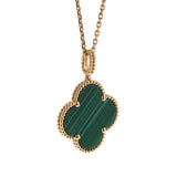Van Cleef & Arpels Magic Alhambra Malachite 18k Yellow Gold Necklace (2)