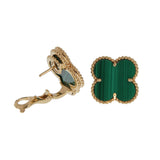 Van Cleef & Arpels Magic Alhambra Malachite Earrings 18K Yellow Gold 0004098