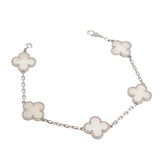 Van Cleef & Arpels Vintage Alhambra 18k White Gold Mother of Pearl Bracelet 0003960