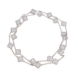 Van Cleef & Arpels Vintage Alhambra 20 Motif Chalcedony 18K White Gold Necklace 0003965