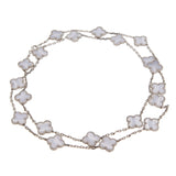 Van Cleef & Arpels Vintage Alhambra 20 Motif Chalcedony 18K White Gold Necklace 0003965