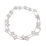 Van Cleef & Arpels Vintage Alhambra 20 Motif Chalcedony 18K White Gold Necklace 0003965