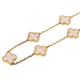 Van Cleef & Arpels Vintage Alhambra 20-Motif Mother of Pearl 18k Gold Necklace 0004002