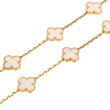 Van Cleef & Arpels Vintage Alhambra 20-Motif Mother of Pearl 18k Gold Necklace 0004002