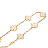 Van Cleef & Arpels Vintage Alhambra 20-Motif Mother of Pearl 18k Gold Necklace 0004002