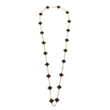 Van Cleef Arpels Vintage Alhambra 20-Motif Onyx 18k Gold Necklace 0004001