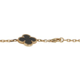Van Cleef Arpels Vintage Alhambra 20-Motif Onyx 18k Gold Necklace 0004001