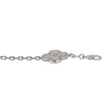 Van Cleef & Arpels Vintage Alhambra Bracelet 5 Motifs 18K White Gold Guilloche 0004122