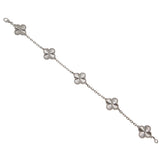 Van Cleef & Arpels Vintage Alhambra Bracelet 5 Motifs 18K White Gold Guilloche 0004122