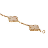 Van Cleef & Arpels Vintage Alhambra Bracelet 5 Motifs 18K Yellow Gold Mother-of-Pearl 0003995