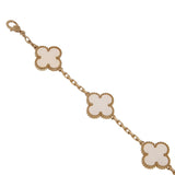 Van Cleef & Arpels Vintage Alhambra Bracelet 5 Motifs 18K Yellow Gold Mother-of-Pearl 0003995