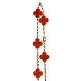 Van Cleef & Arpels Vintage Alhambra Carnelian 20 Motif Necklace 0004140