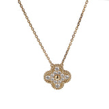 Van Cleef & Arpels Vintage Alhambra Diamond 18k Yellow Gold Pendant Necklace 0004197