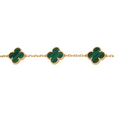 Van Cleef & Arpels Vintage Alhambra Malachite 18k Yellow Gold Bracelet 0003963