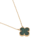 Van Cleef & Arpels Vintage Alhambra Malachite Pendant 18K Yellow Gold 0004033