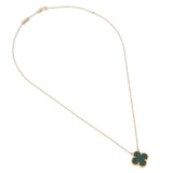 Van Cleef & Arpels Vintage Alhambra Malachite Pendant 18K Yellow Gold 0004033