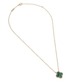 Van Cleef & Arpels Vintage Alhambra Malachite Yellow Gold Necklace 0004139