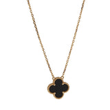 Van Cleef & Arpels Vintage Alhambra Necklace 18K Yellow Gold Onyx 0004035