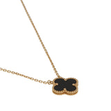 Van Cleef & Arpels Vintage Alhambra Necklace 18K Yellow Gold Onyx 0004035