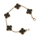 Van Cleef & Arpels Vintage Alhambra Onyx 18k Yellow Gold Bracelet 0003951