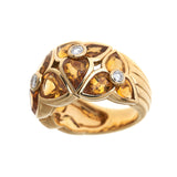 Van Cleef & Arpels Vintage Citrine Diamond Flower Cocktail Vintage Ring 1jg84ujfia