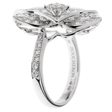 Boucheron Large Flower Diamond White Gold Cocktail Ring Sz 5 1/2 0003266