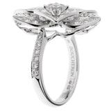 Boucheron Large Flower Diamond White Gold Cocktail Ring Sz 6 1/4 0003094