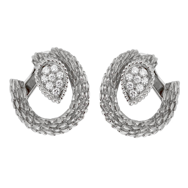 Boucheron Serpent Boheme White Gold Diamond Hoop Earrings 0002155
