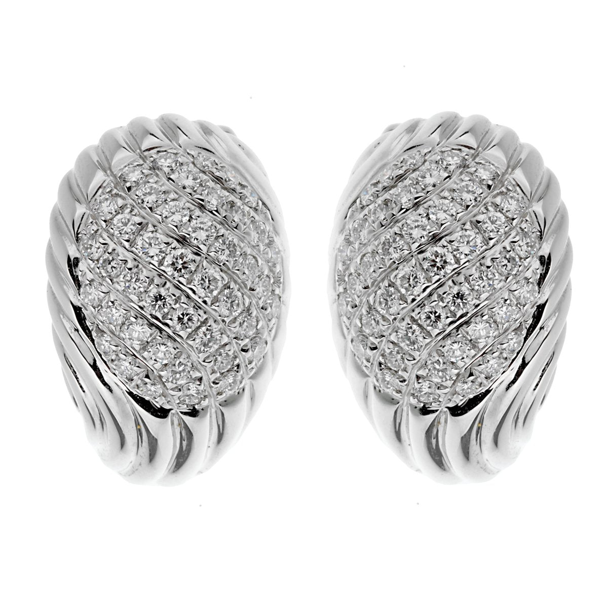 Diamond top swirl earrings