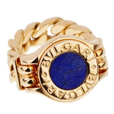 Bulgari Bulgari Lapis Chain Link Yellow Gold Ring 0001877