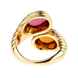 Bulgari Citrine Tourmaline Gold Bypass Ring 0000900