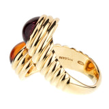 Bulgari Citrine Tourmaline Gold Bypass Ring 0000900