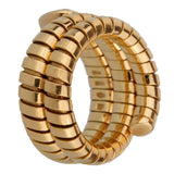 Bulgari Tubogas Pear Diamond Yellow Gold Ring 0002480