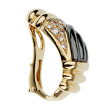 Bvlgari Parentesi Vintage Diamond Hematite Yellow Gold Earrings ph1795