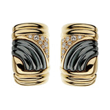 Bvlgari Parentesi Vintage Diamond Hematite Yellow Gold Earrings ph1795