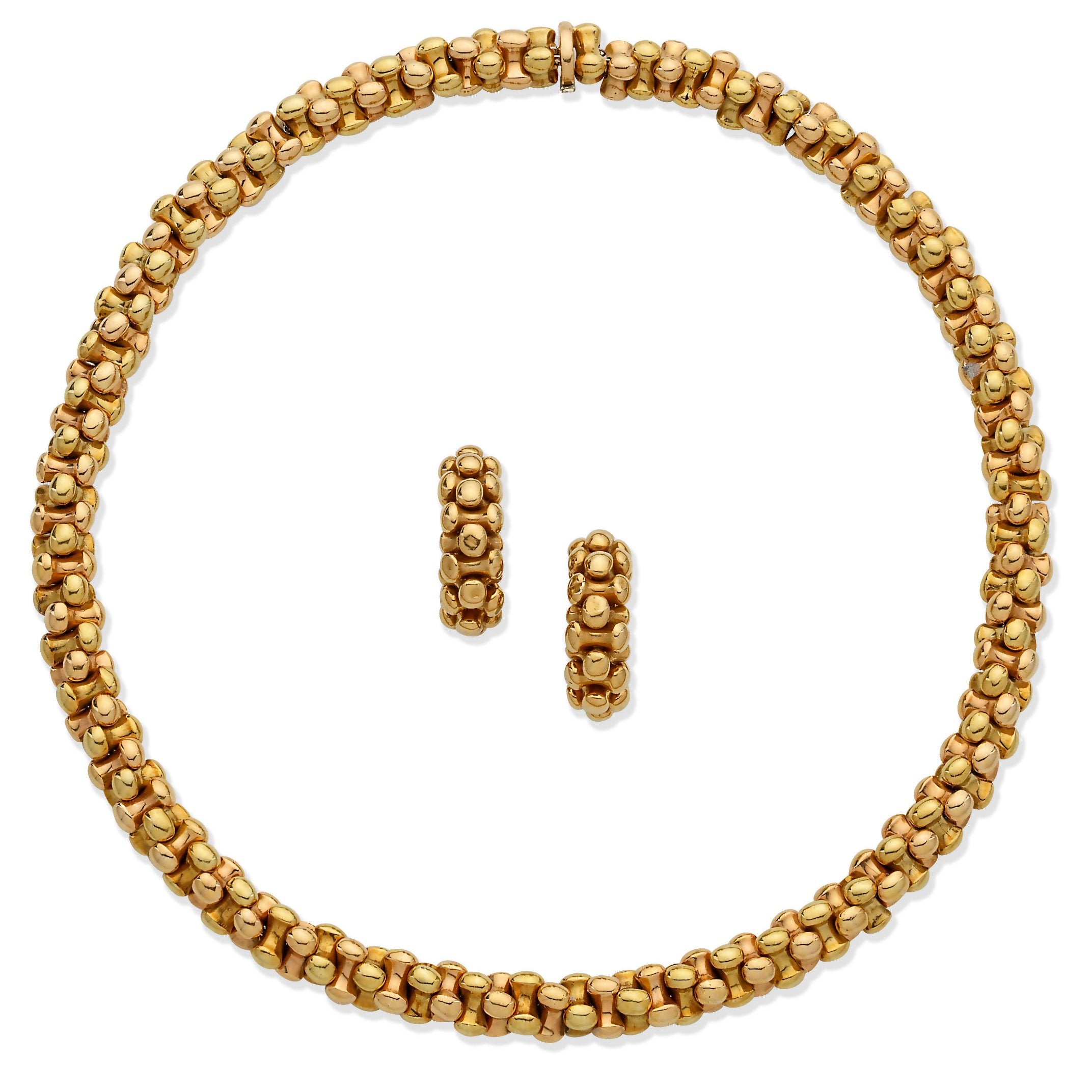 Bvlgari Vintage Yellow Rose Gold Necklace Earrings Suite Opulent Jewelers